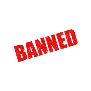 Image is the word Banned in red.