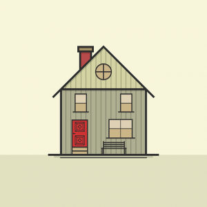 Image is a drawing of a house.